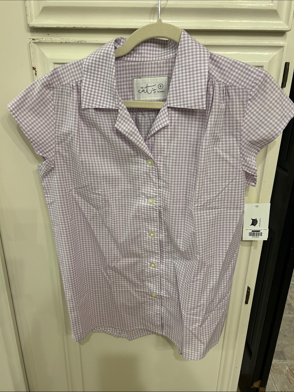 cit2 Lavender Gingham Short Pajama Set - Women's Sleepwear - Picture 2 of 9